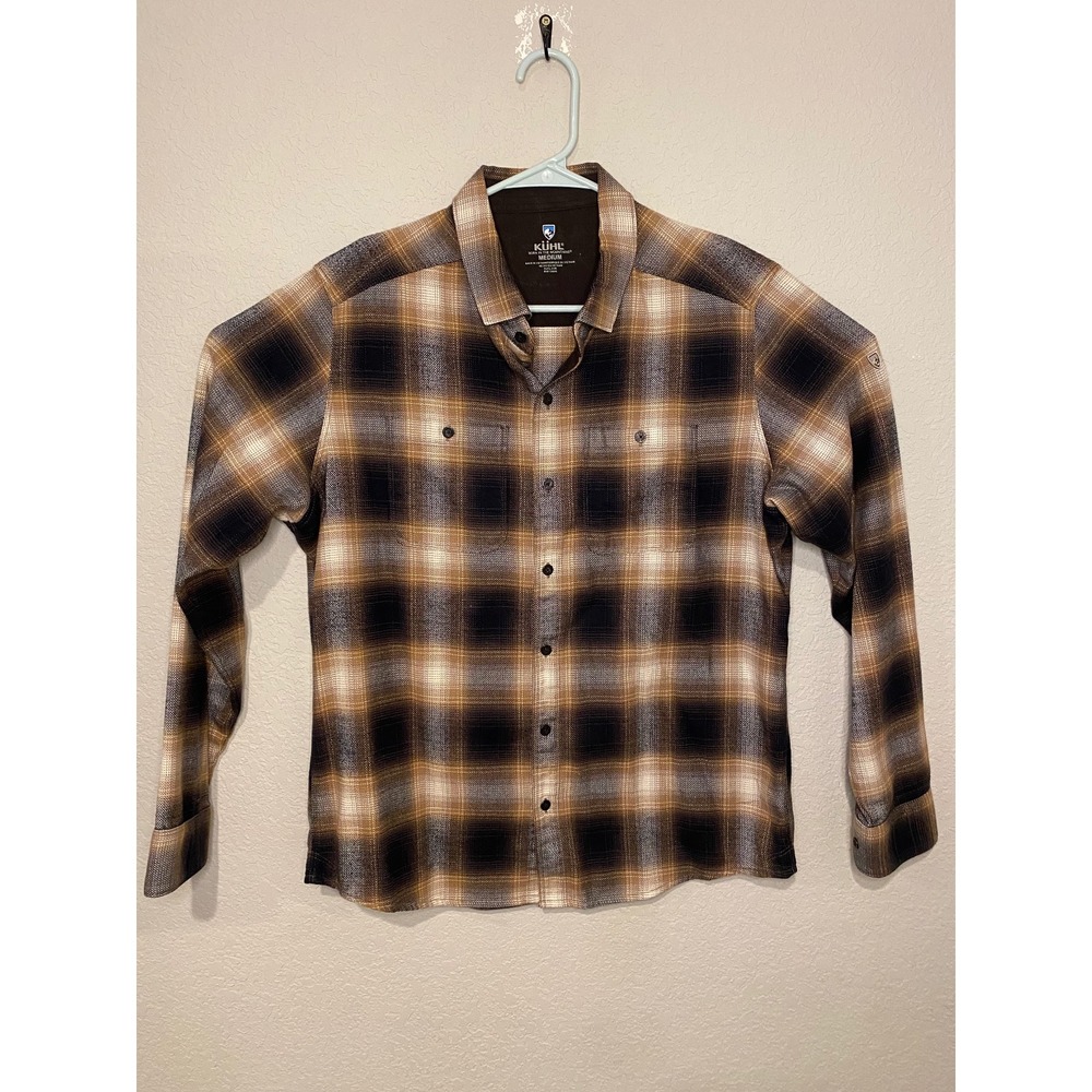 Kuhl Flannel Law Flannel Shirt Long Sleeve Button Up Plaid Outdoor Mens Medium
